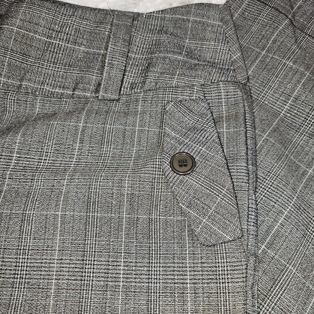 Ashley Stewart Grey Plaid Wide Leg Trouser Pants Wide Waistband Size 18W - Picture 3 of 10